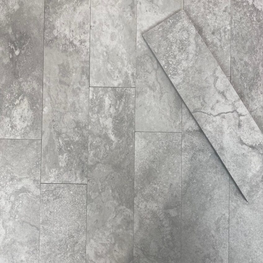 Ocean travertine stone tiles with natural grey variation